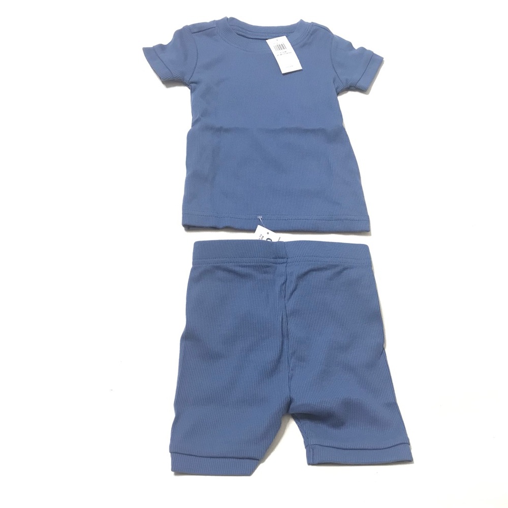 Old Navy Baby Boy Girl Top Shorts Set Outfit Size 6-12 Months Blue Shirt Summer